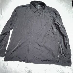 Pnuma Outdoor Button Down Shirt Black Fishing Breathable Mesh Logo Mens 2XL Xxl